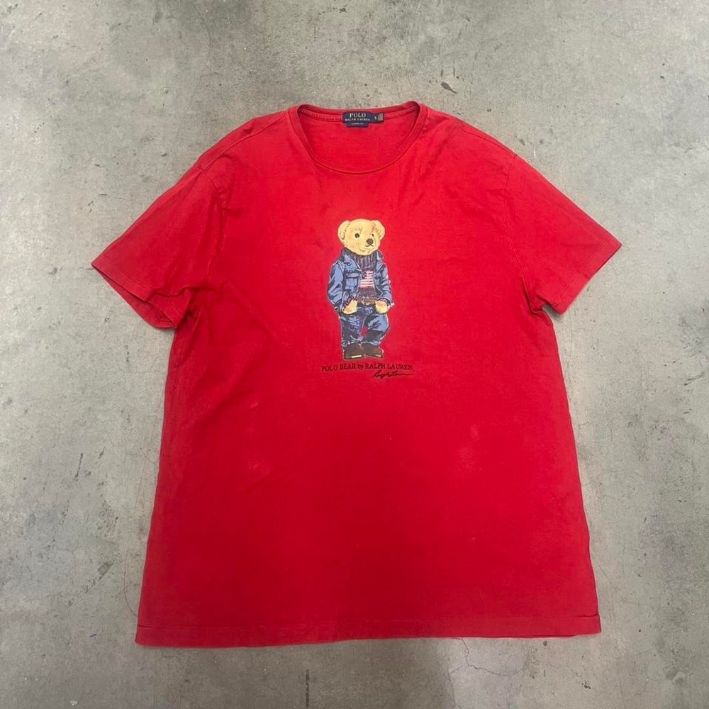 Vintage single stitch all the way‎ around polo bear tee shirt